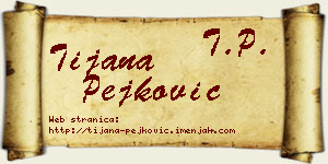 Tijana Pejković vizit kartica